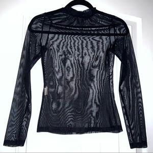 Sheer Black Mesh Top